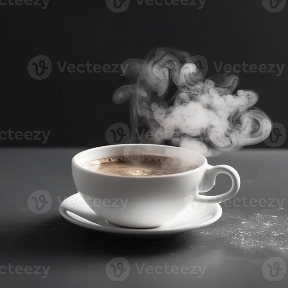 A cup of coffee with steam Generated photo