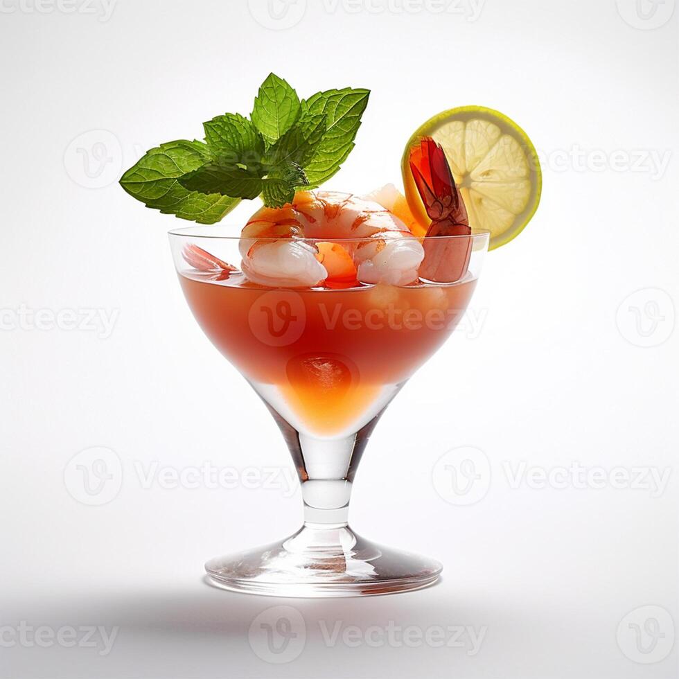 A glass of shrimp cocktail Generated photo