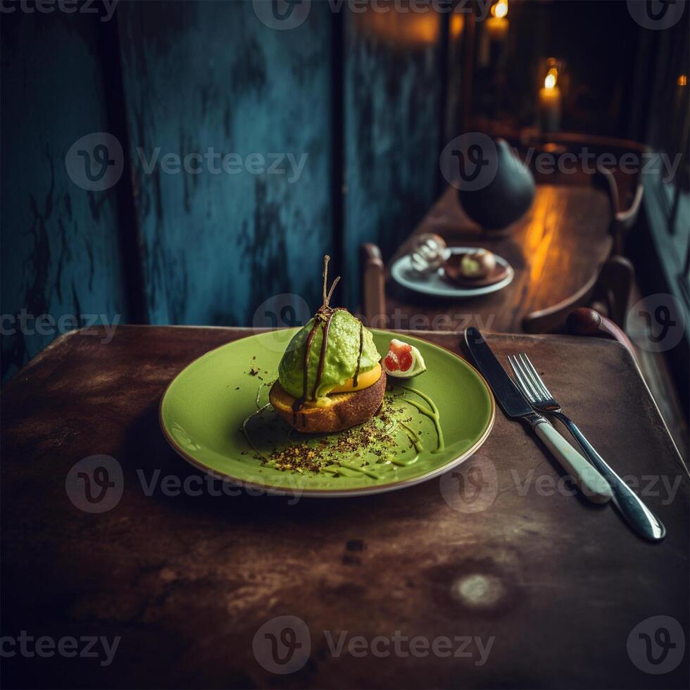 A plate of avocado Generated photo