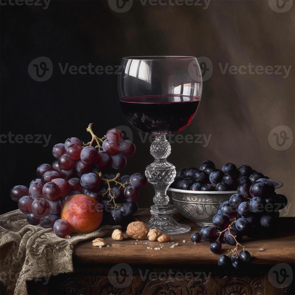 A bowl of grapes Generated photo