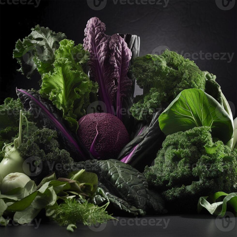 A bunch of vegetables Generated photo