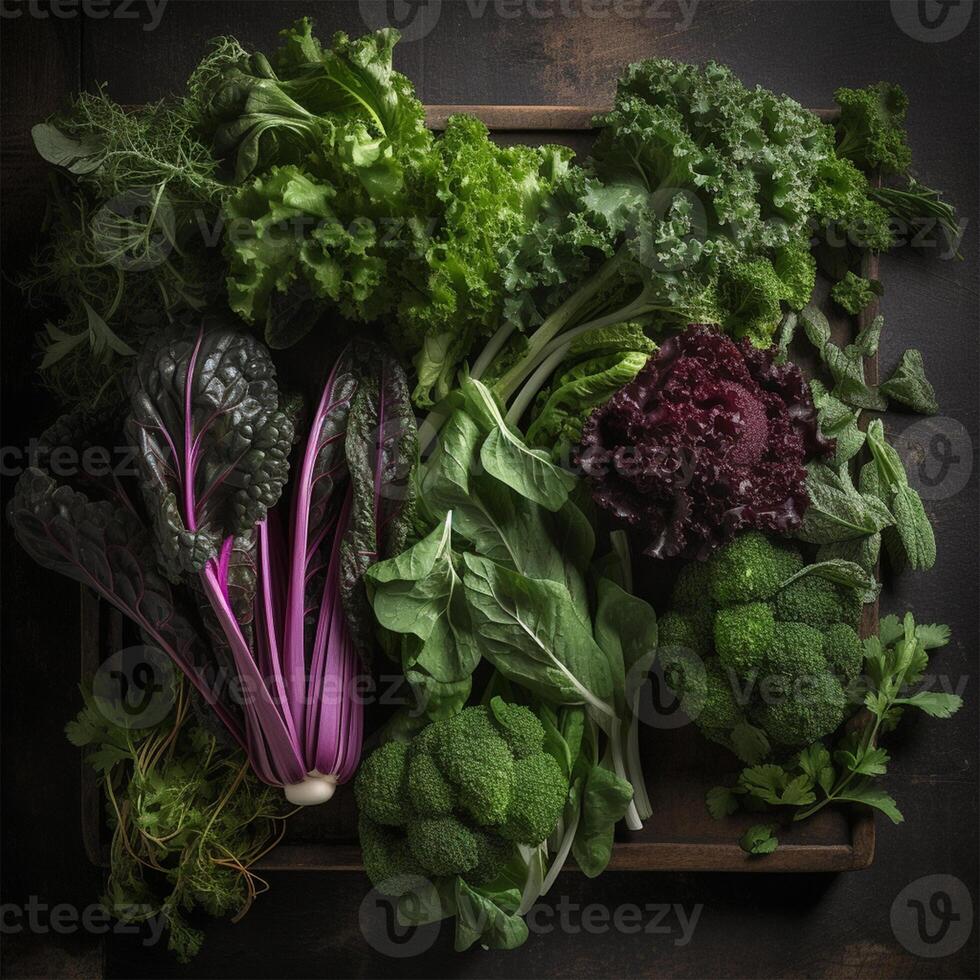 A bunch of vegetables Generated photo