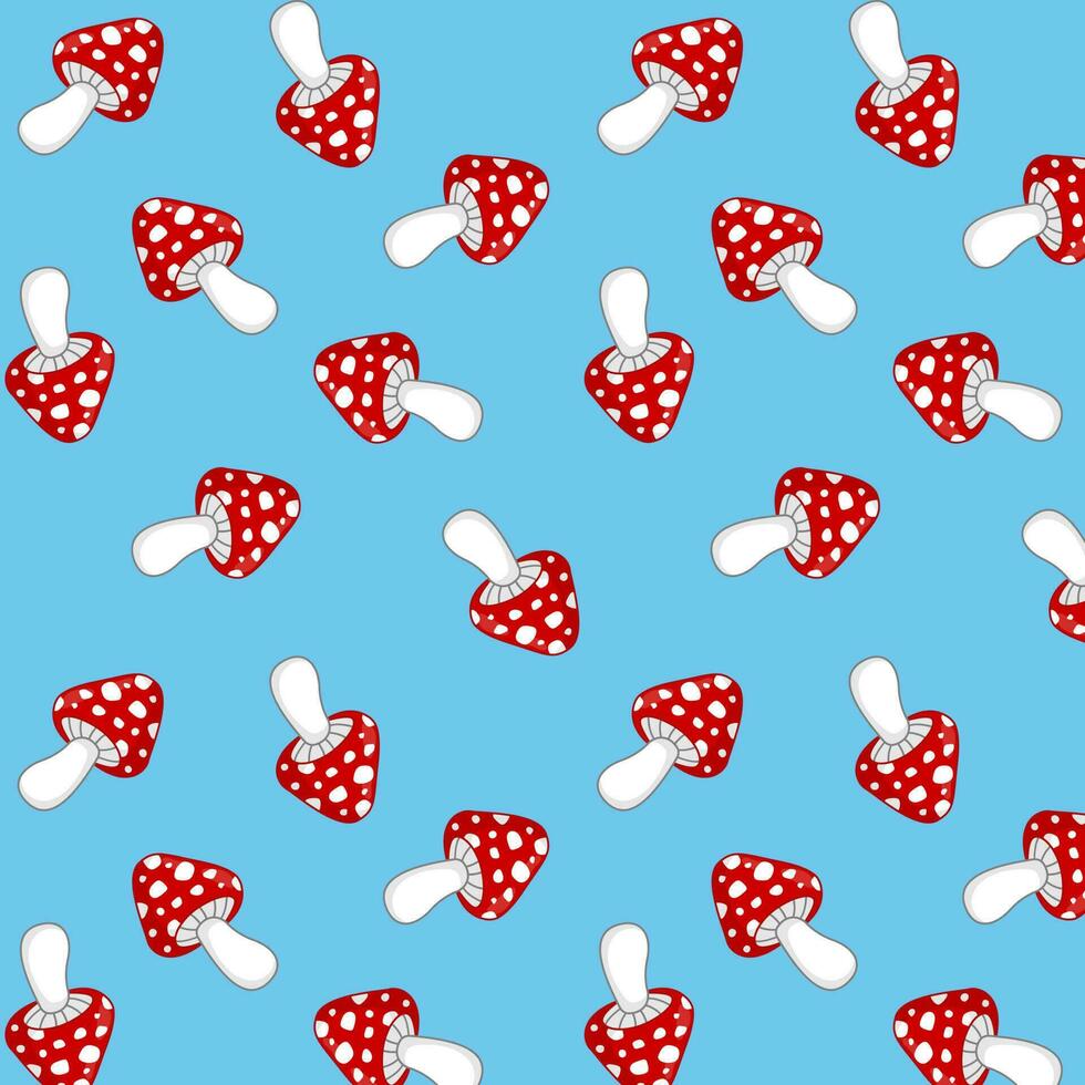 Pattern red fly agaric. Vector illustration.