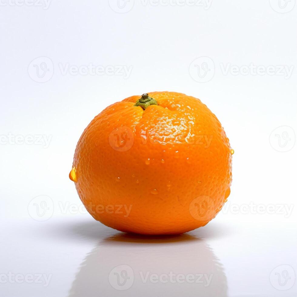 An orange with water droplets Generated photo