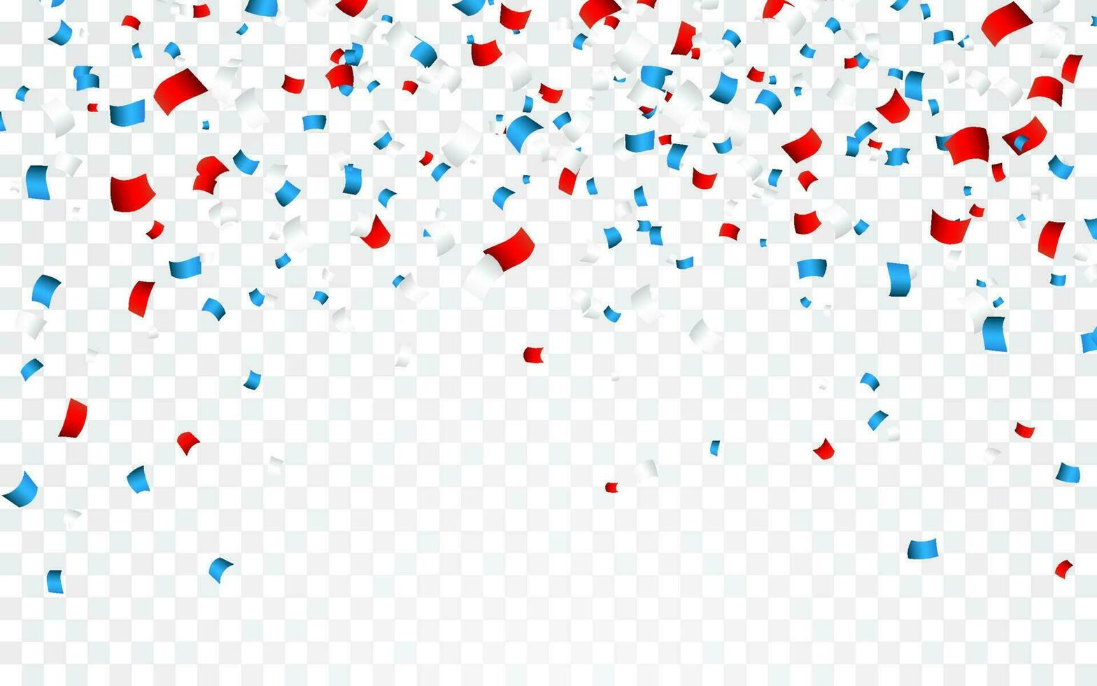 Celebration confetti in national colors of USA. Holiday confetti in US flag colors. 4th July independence day background vector