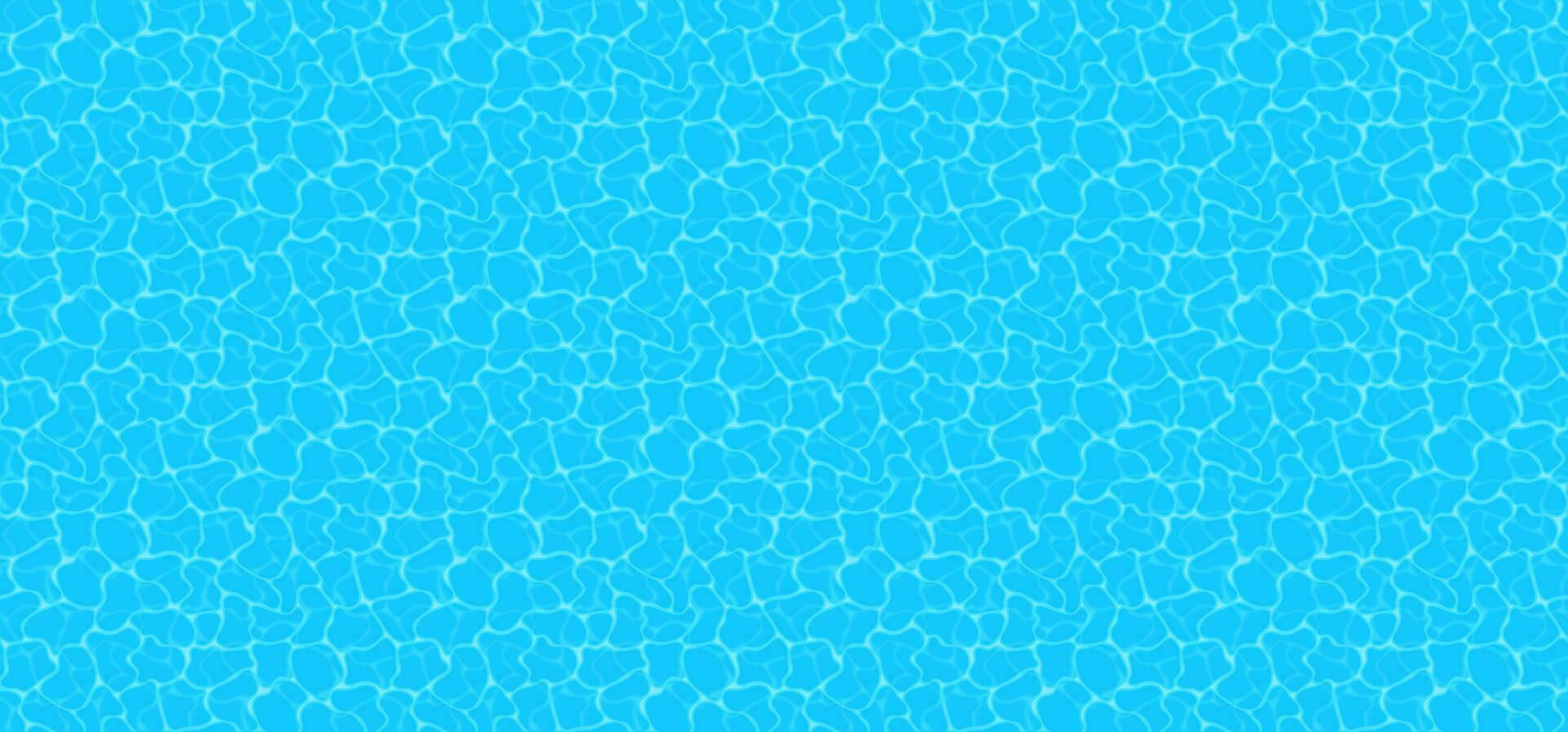 Blue water background. Seamless blue ripples pattern. Water pool texture bottom background. Vector illustration