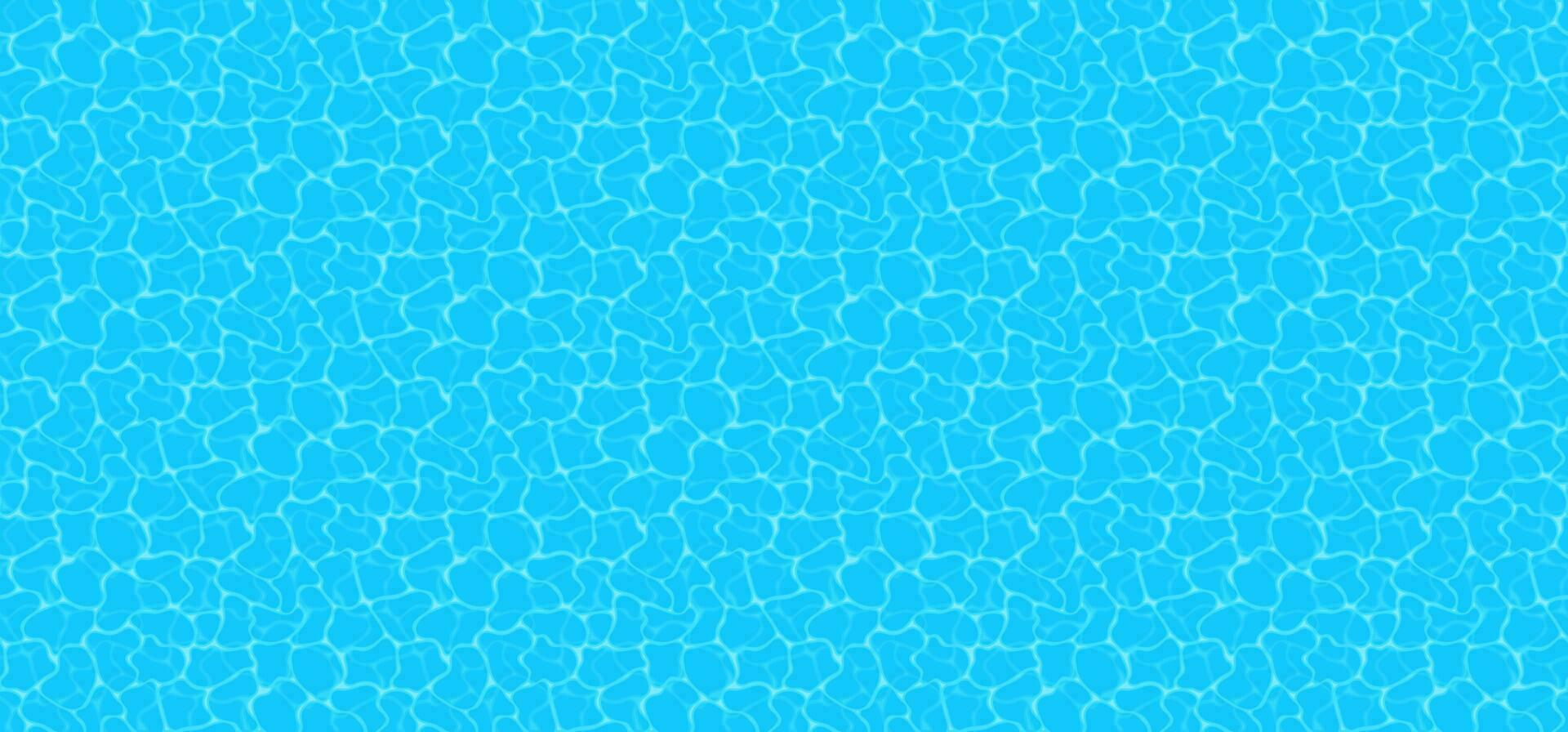 Blue water background. Seamless blue ripples pattern. Water pool texture bottom background. Vector illustration