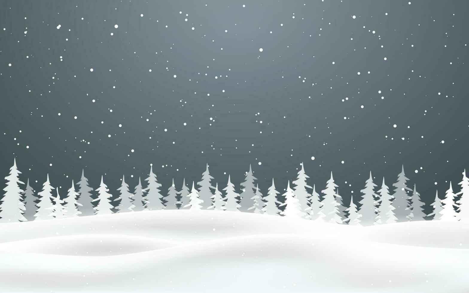 Christmas background of falling snow. Winter night. Xmas card design vector illustration