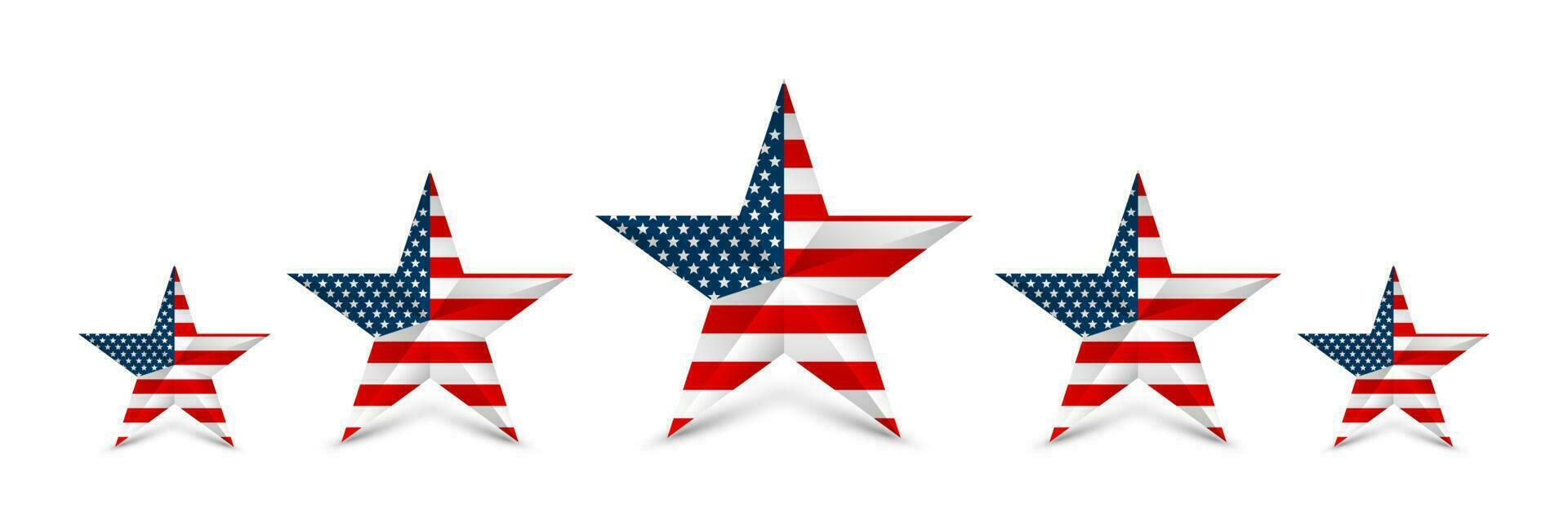 USA star in national colors of America. Independence day. Vector illustration