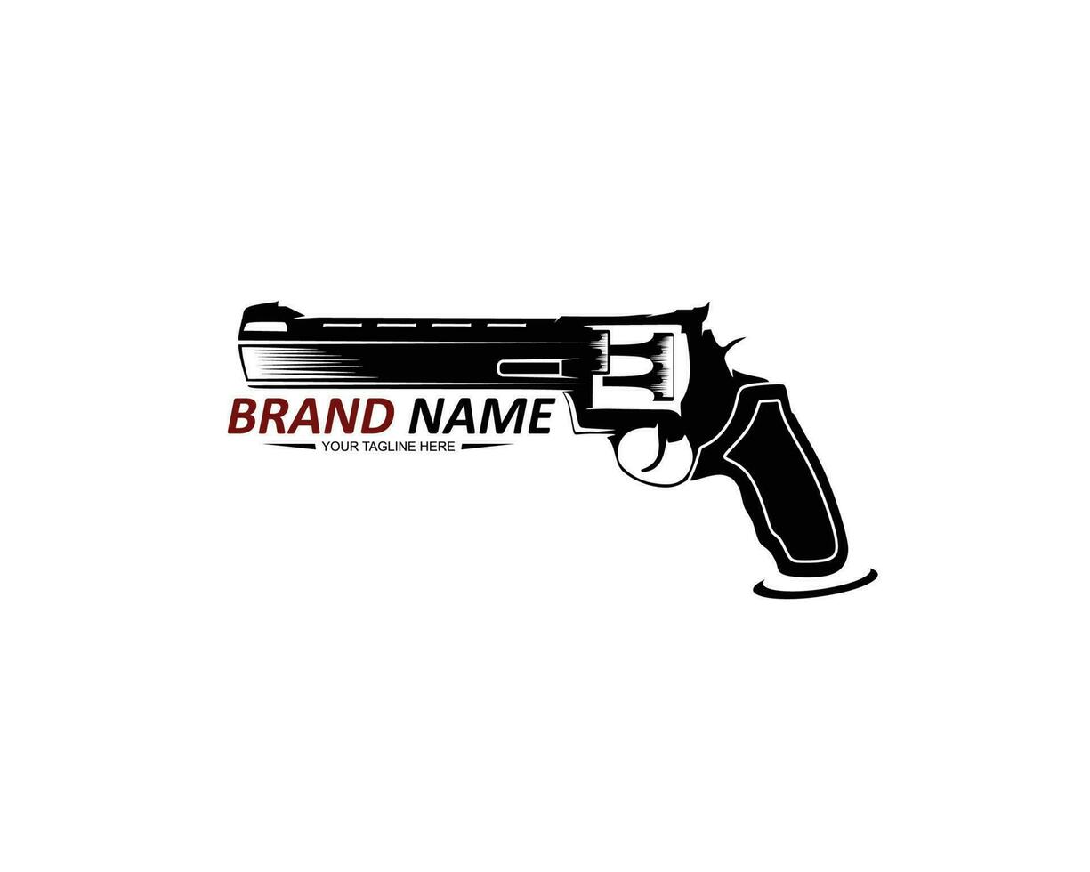 pistola logo modelo. militar y arma logo diseño vector