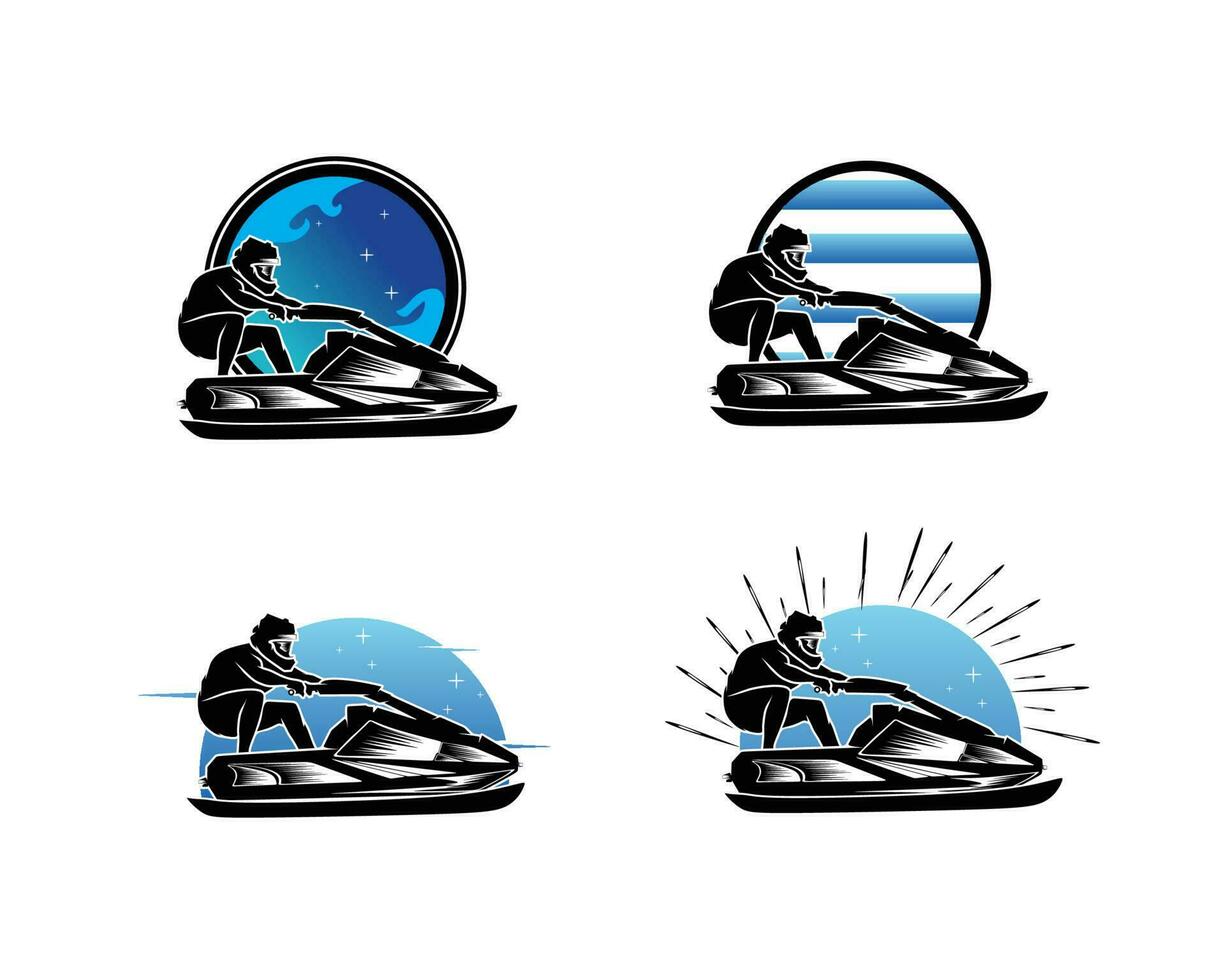 Jetski vector logo collection set