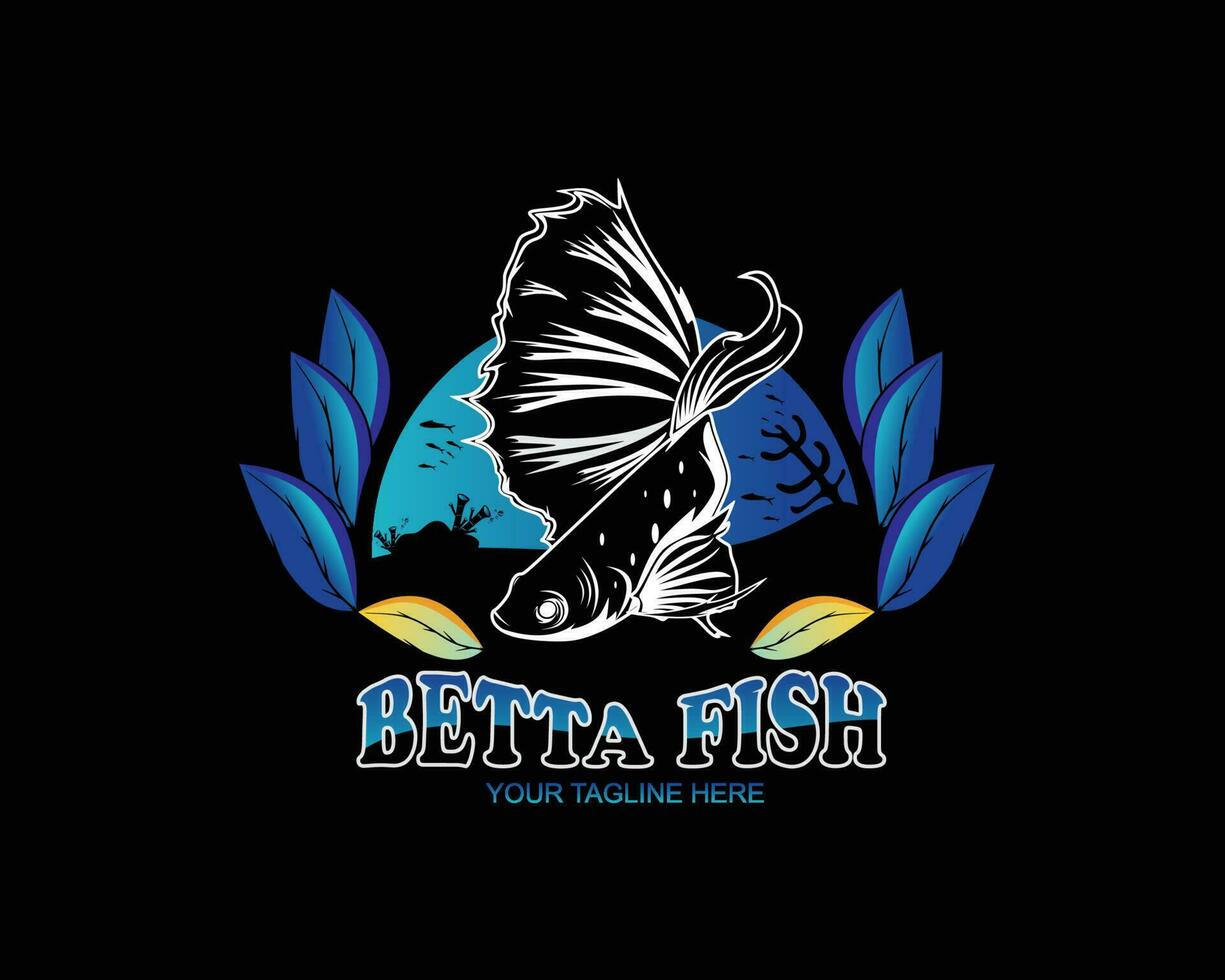 Betta fish mascot logo design vector