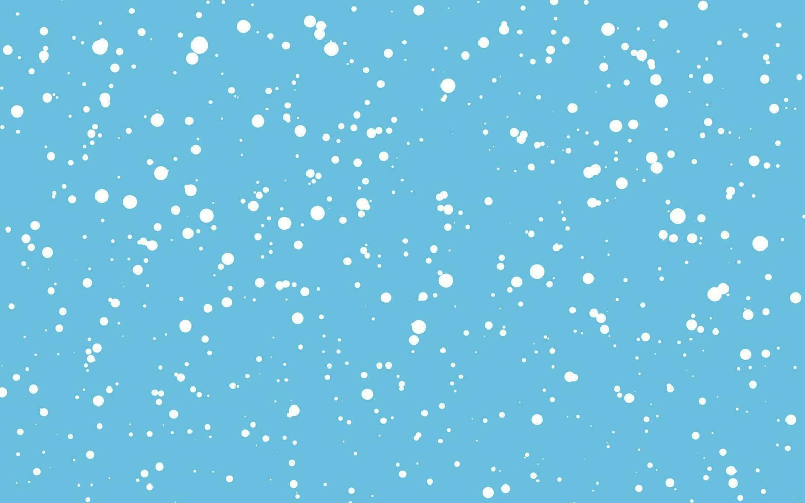 Christmas snow. Falling snowflakes on blue background. Snowfall. Vector illustration