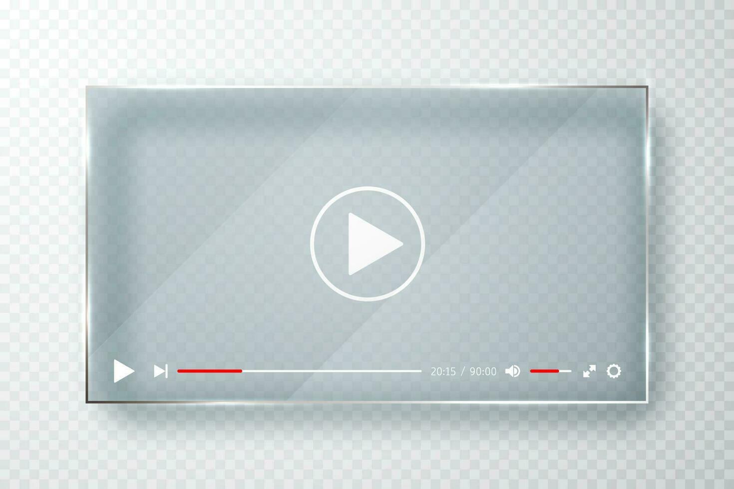 Video player template for web or mobile apps. Vector illustration