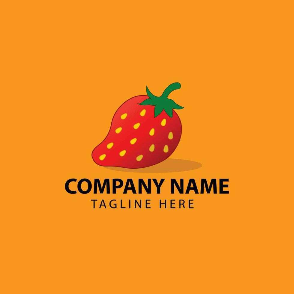 Strawberry Vector Logo Design For Farm.