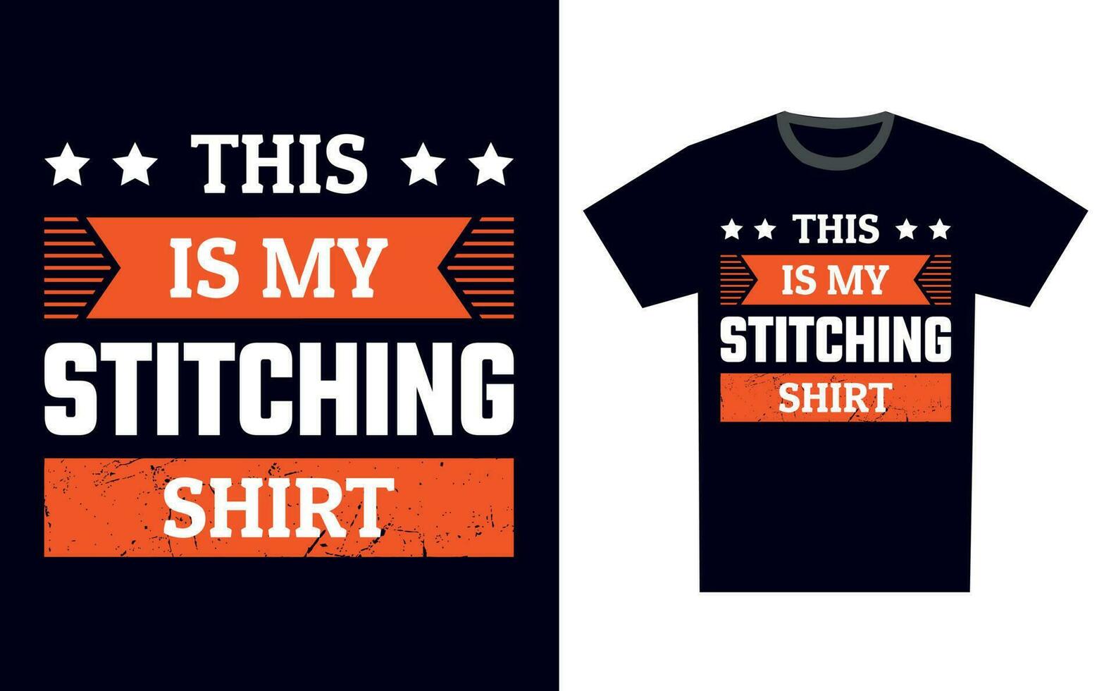 Stitching T Shirt Design Template Vector