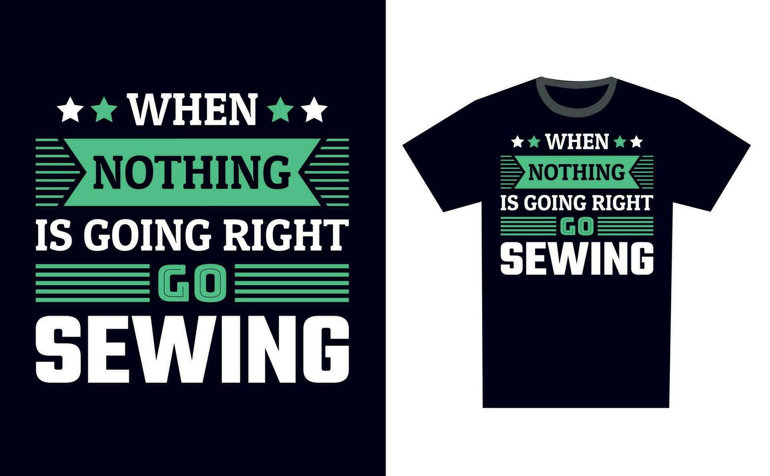 Sewing T Shirt Design Template Vector