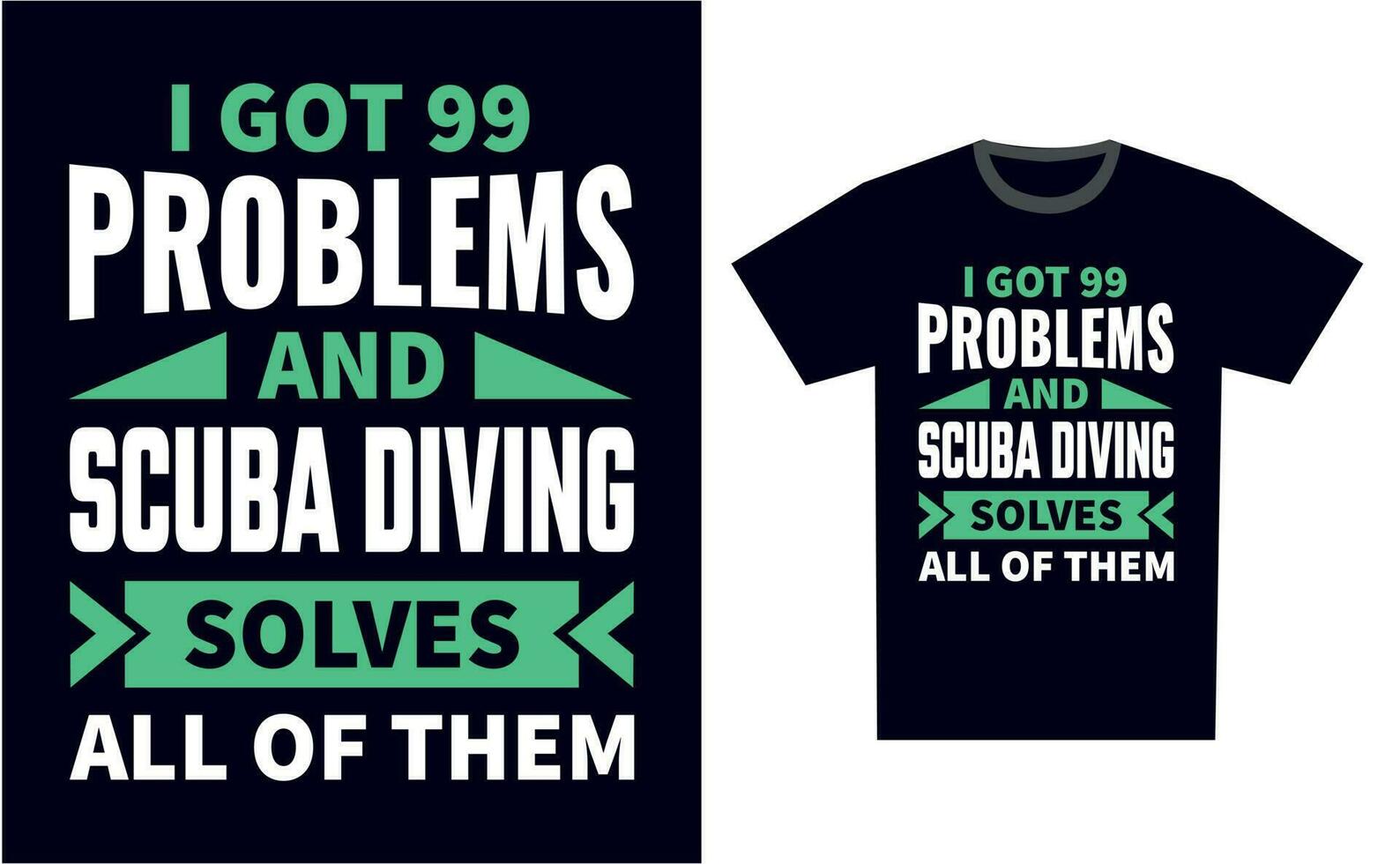 Scuba Diving T Shirt Design Template Vector