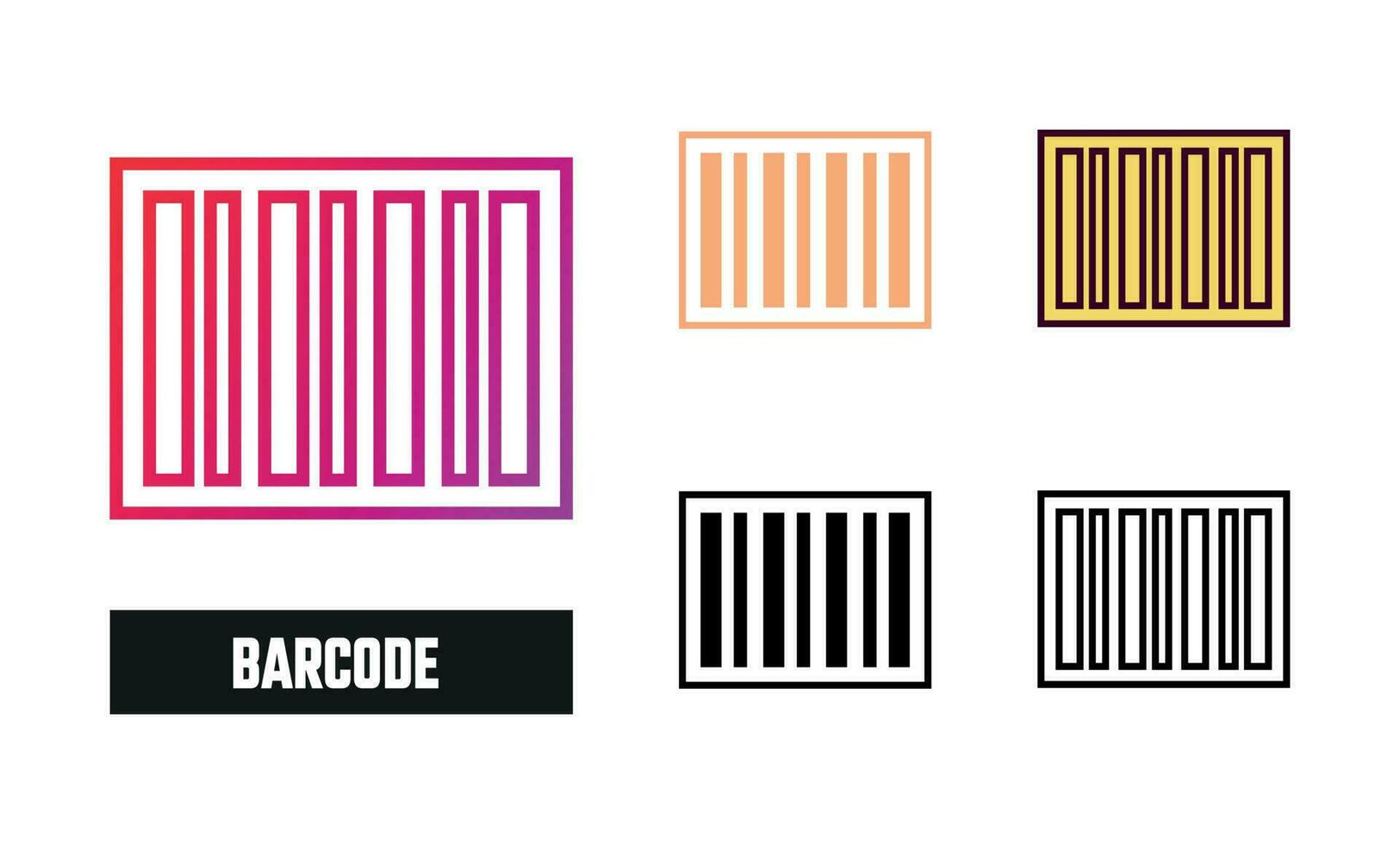 Barcode Icon Set Vector Illustration