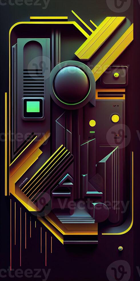 Wallpaper retro tech background for mobile. photo