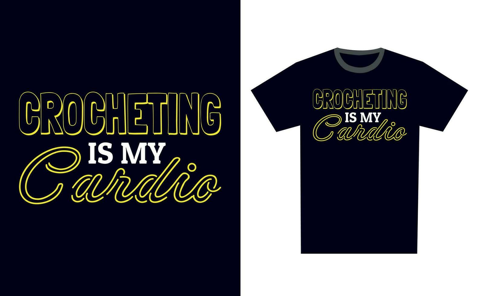 Crocheting T Shirt Design Template Vector