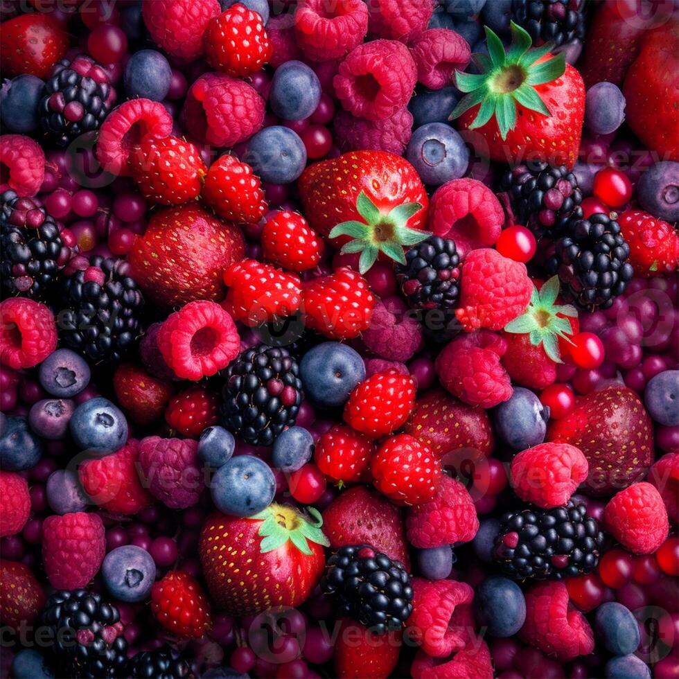 A pile of berries and berries Generated photo