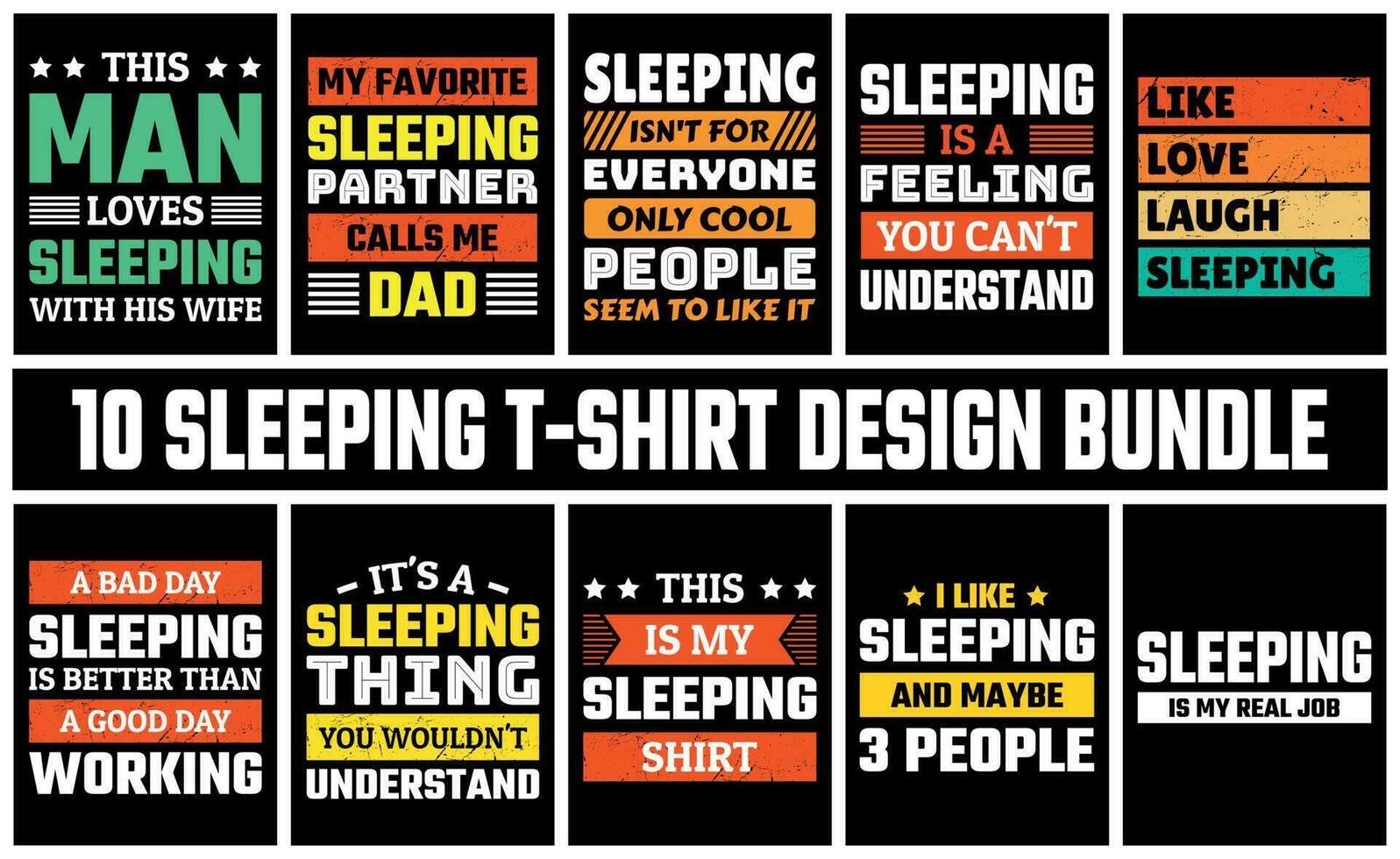 dormido t camisa diseño conjunto vector