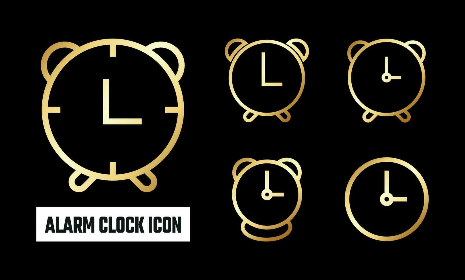 Golden Alarm clock Icon Vector Illustration