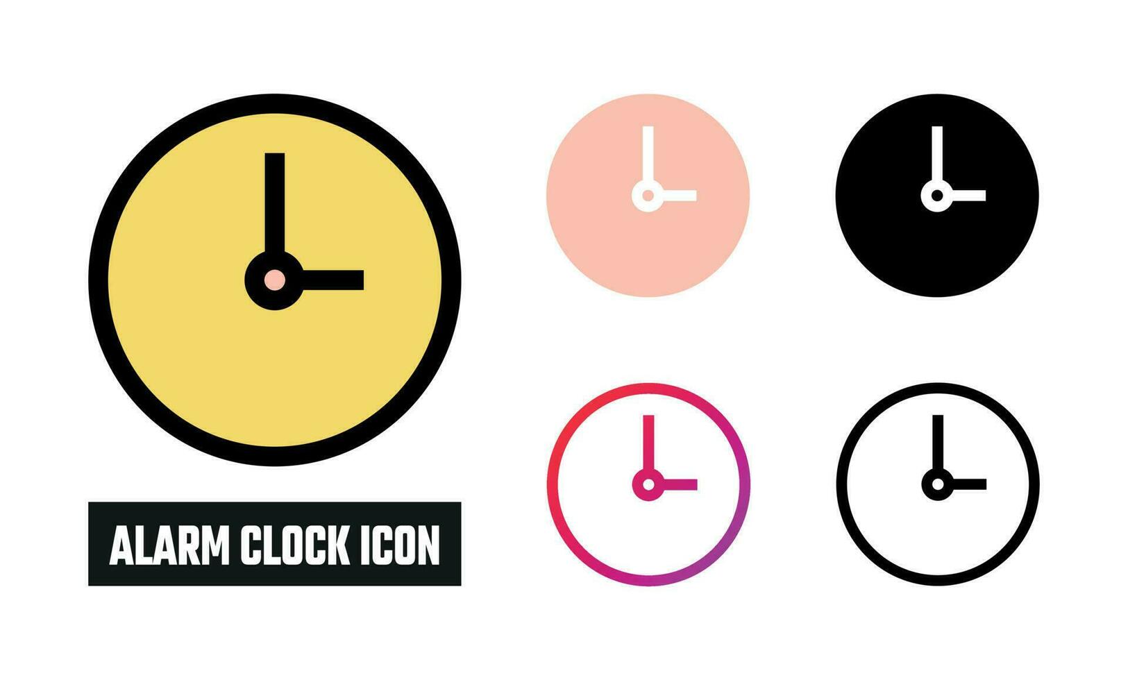 Alarm clock Icon Set Vector Illustration