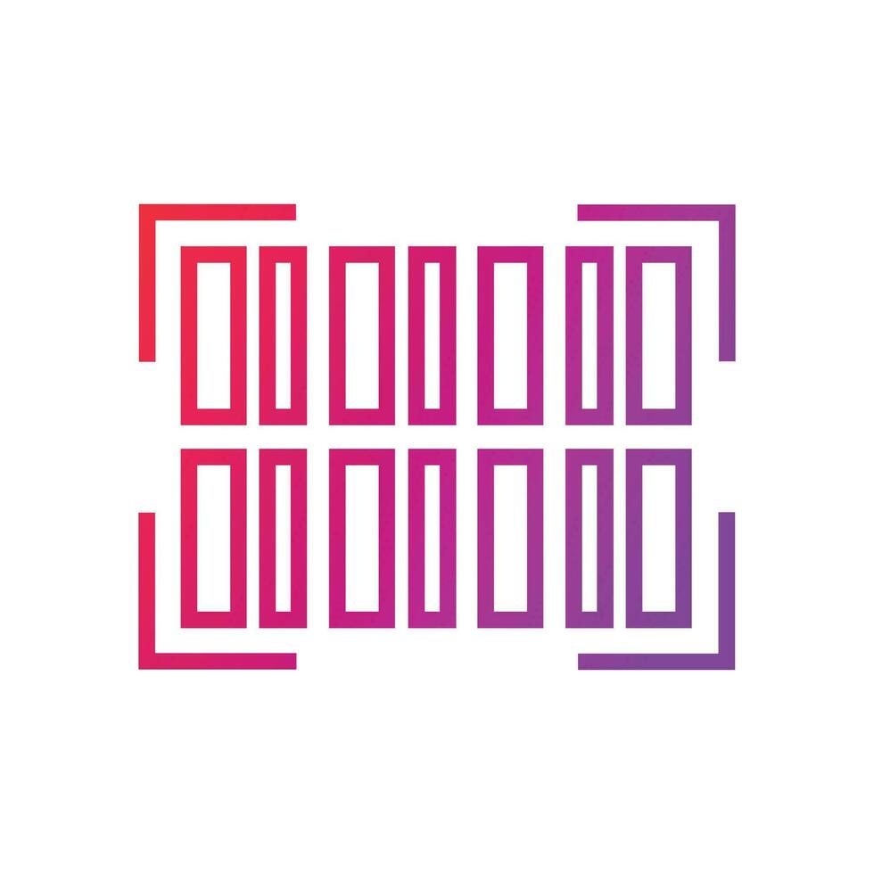 Barcode Gradient Icon Vector Illustration