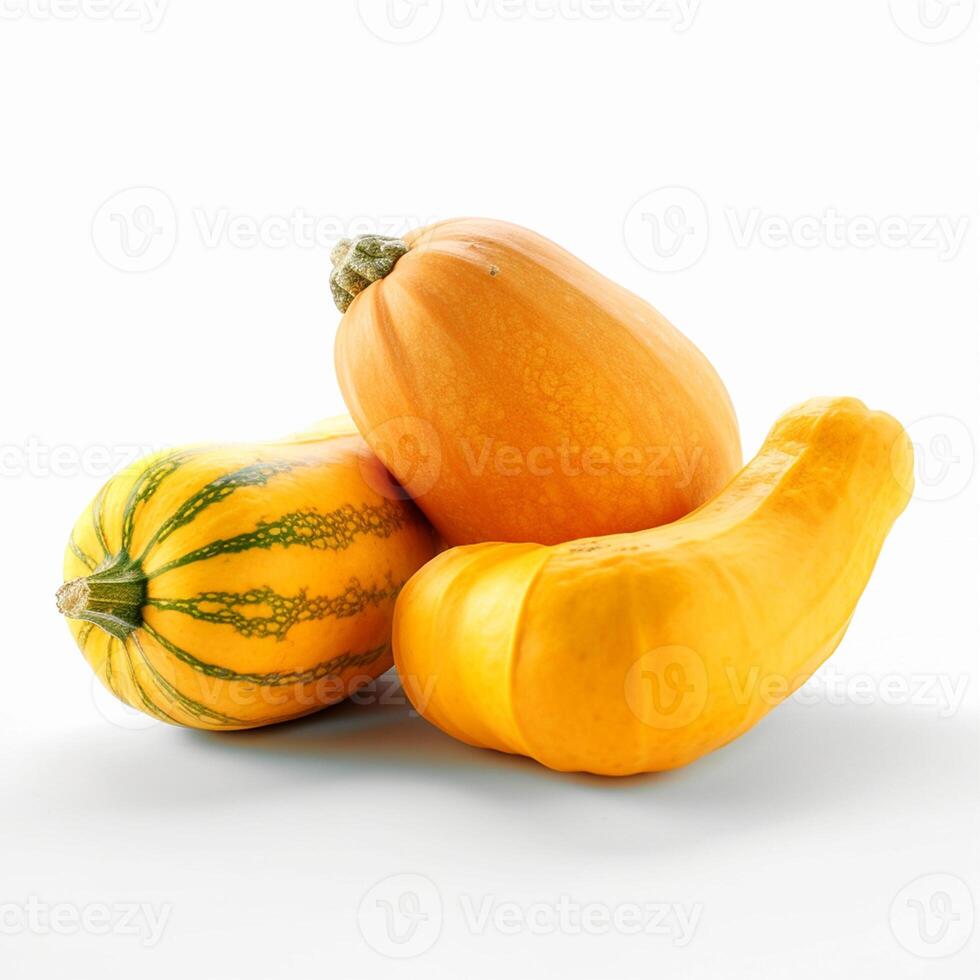 A pile of different colored gourds Generated photo