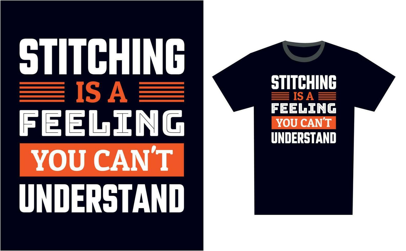 Stitching T Shirt Design Template Vector