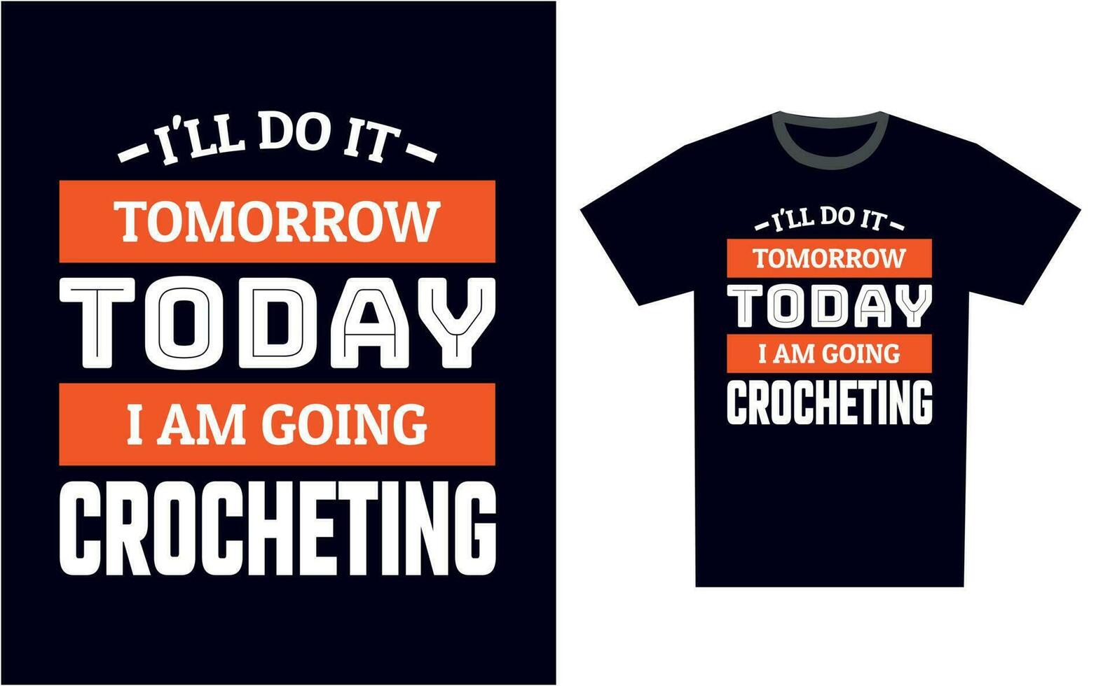 Crocheting T Shirt Design Template Vector