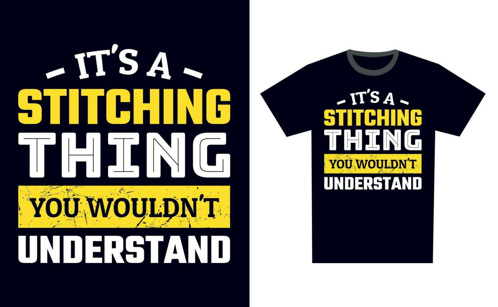 Stitching T Shirt Design Template Vector