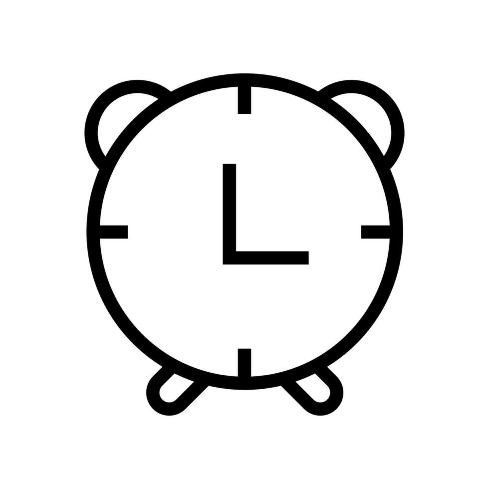 Alarm clock Lineal Icon Symbol Vector. Black Outline Alarm clock Icon vector