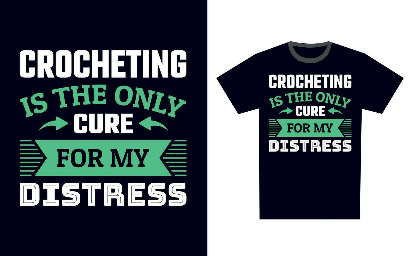 Crocheting T Shirt Design Template Vector