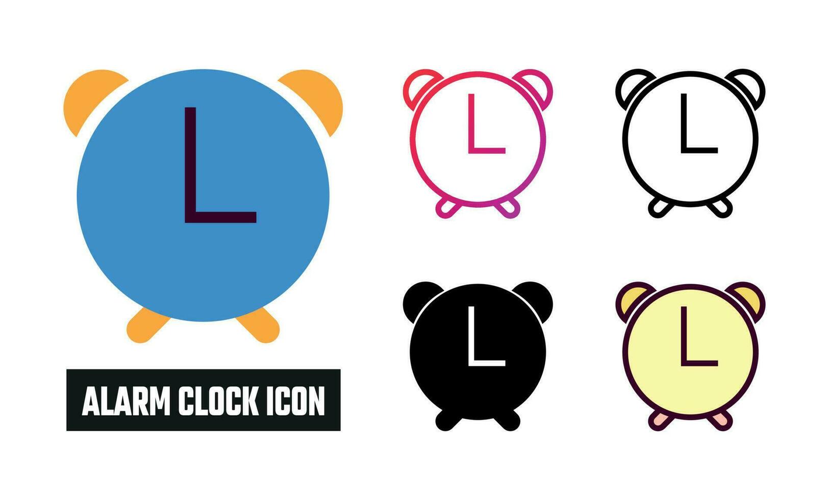 Alarm clock Icon Set Vector Illustration