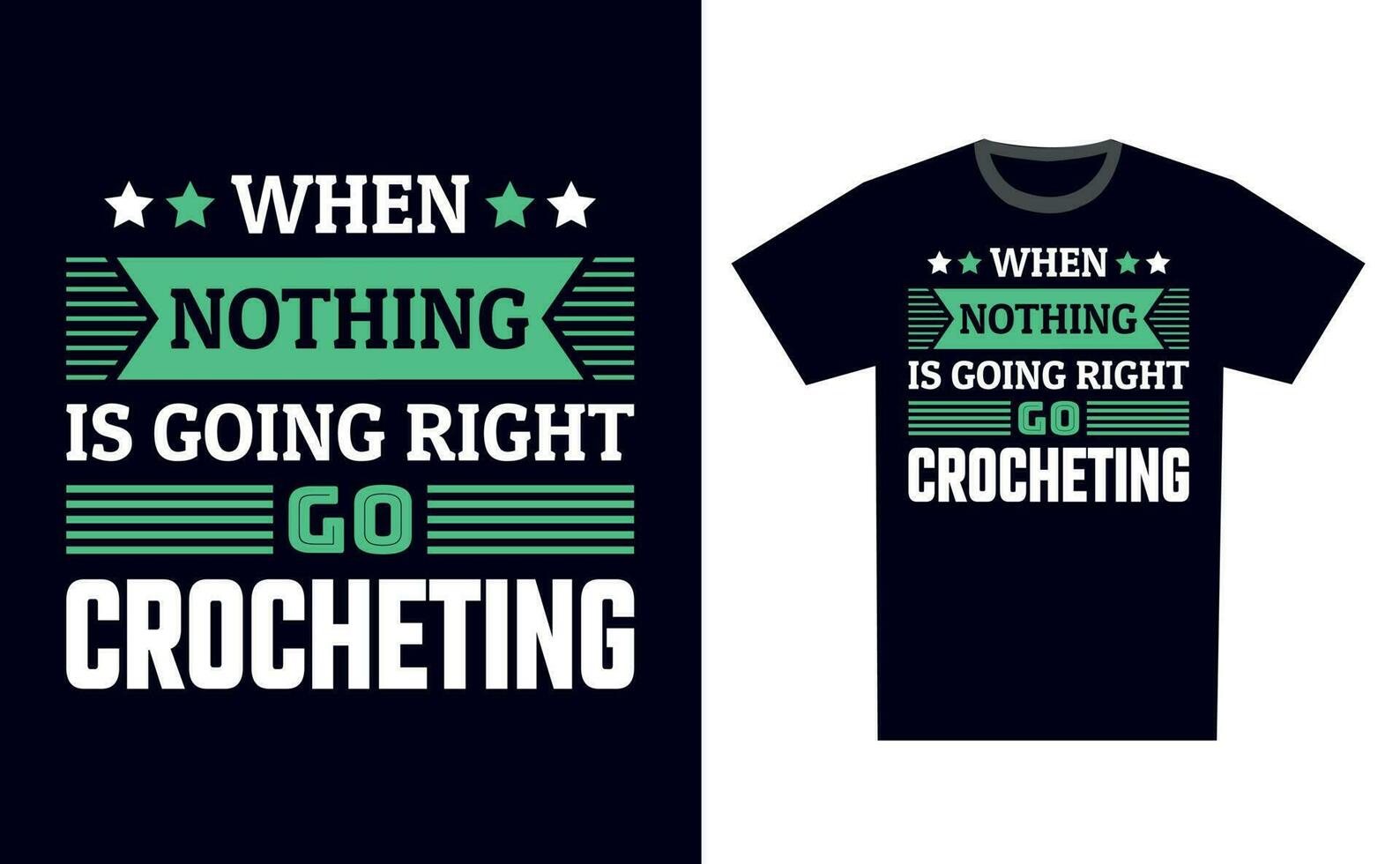 Crocheting T Shirt Design Template Vector