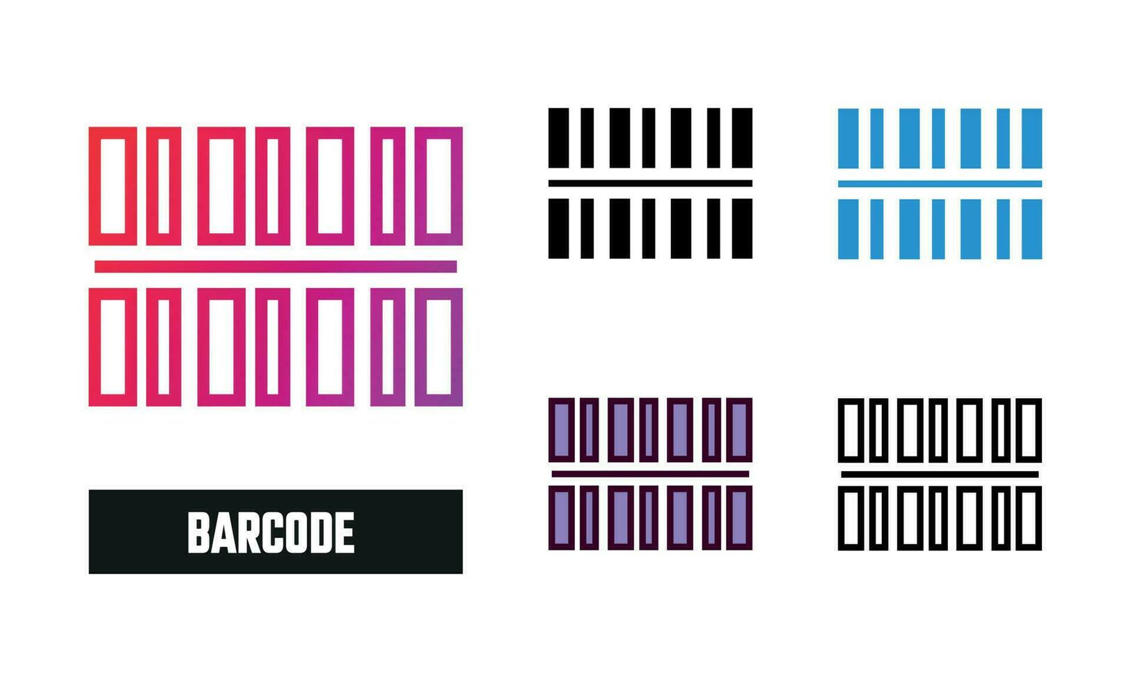 Barcode Icon Set Vector Illustration