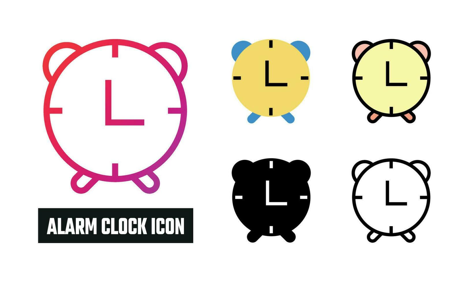 Alarm clock Icon Set Vector Illustration