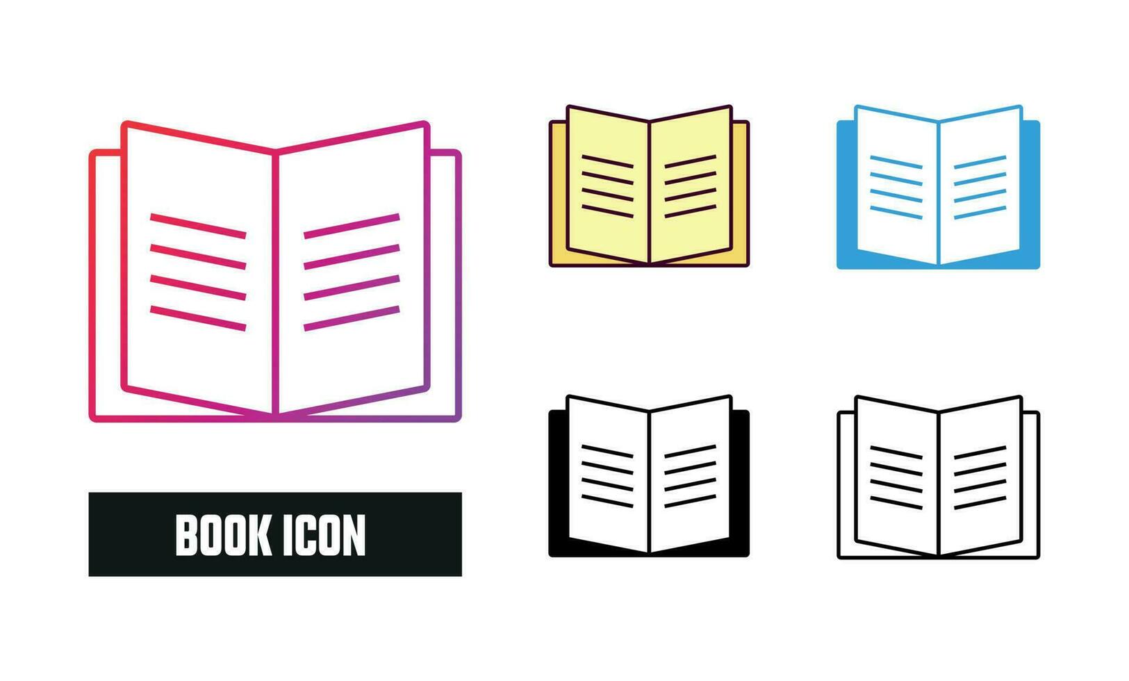 Book Icon Set Vector Illustration