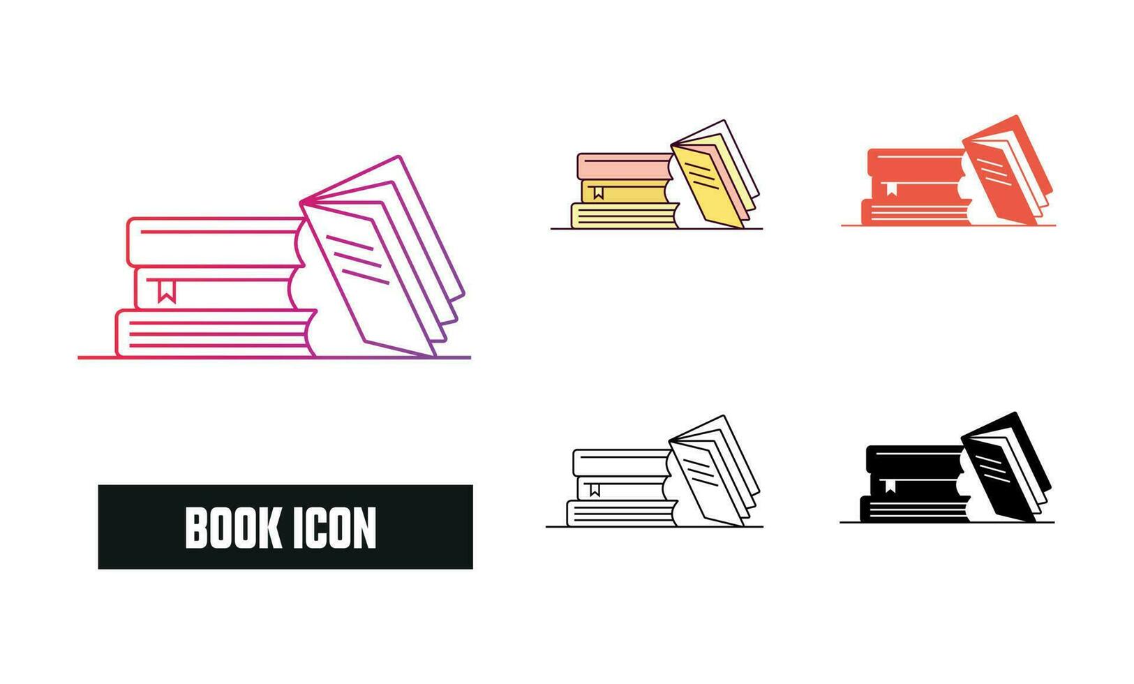 Book Icon Set Vector Illustration