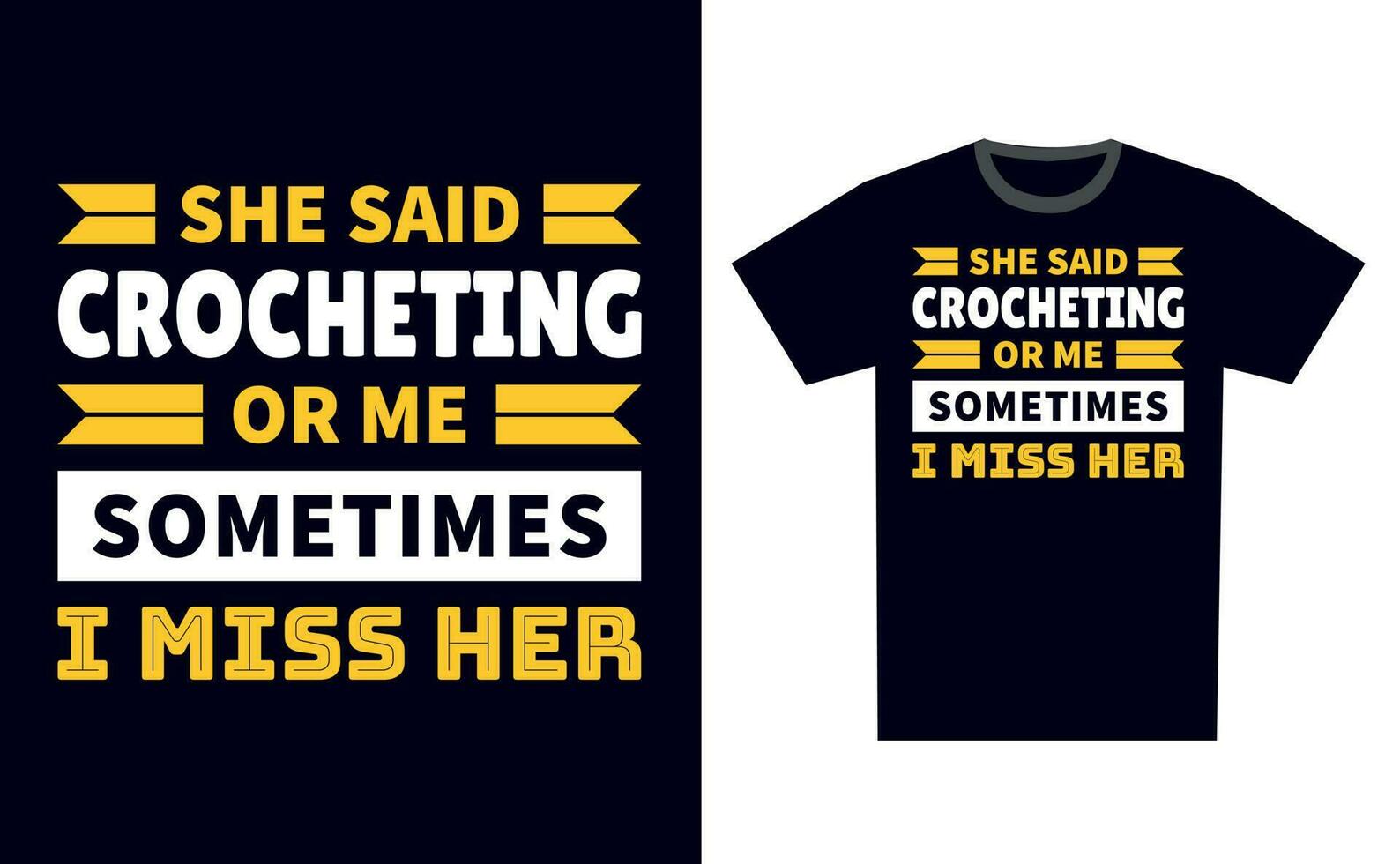 Crocheting T Shirt Design Template Vector