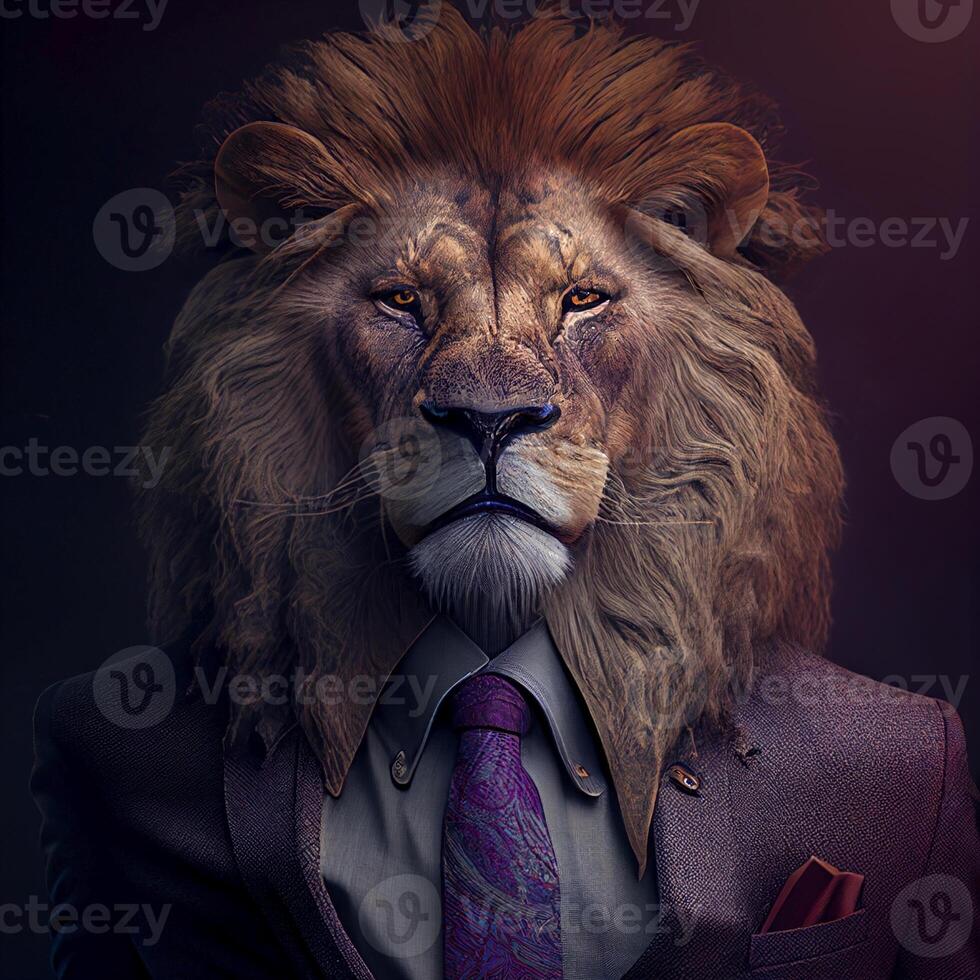 Businessman with lion head. photo