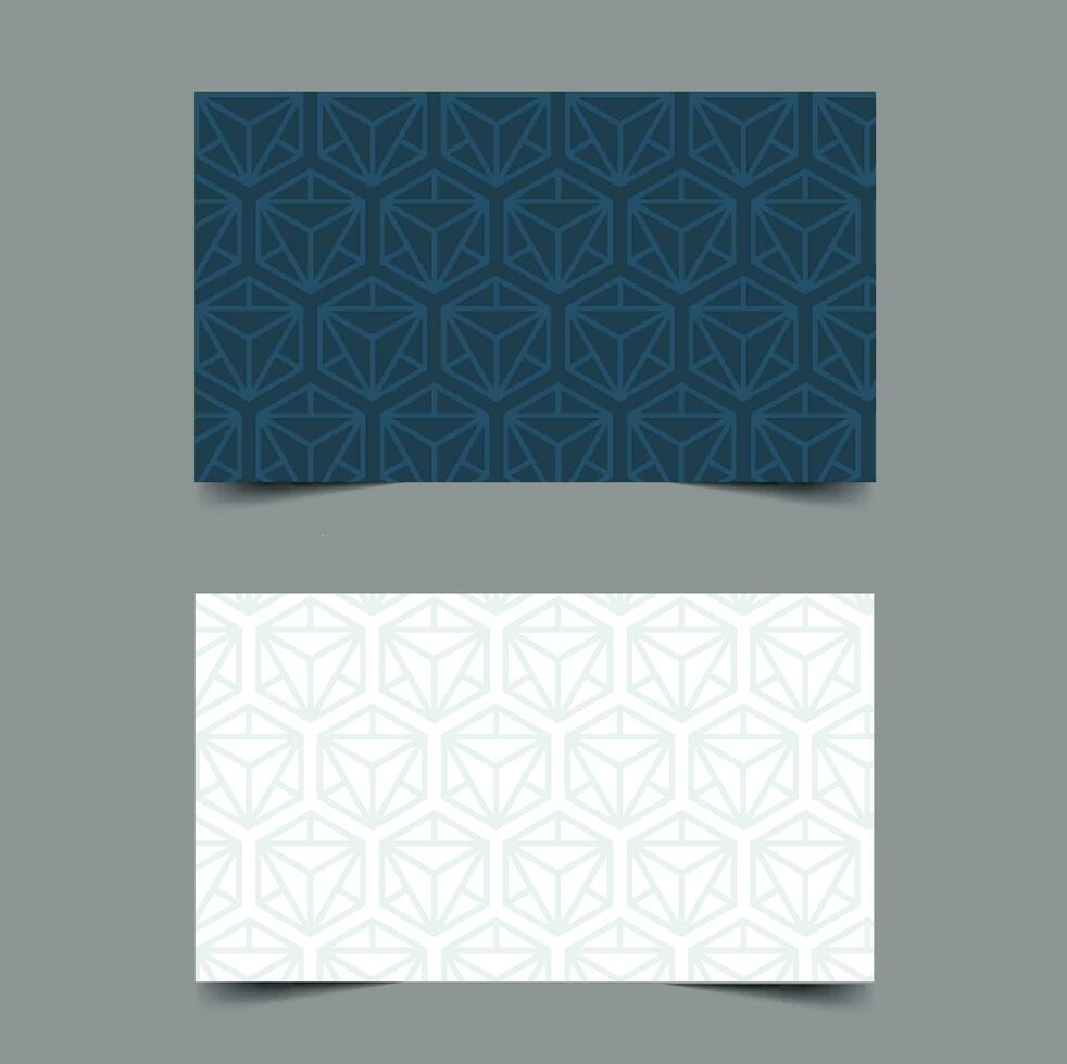 Business Card Template With Geometric Pattern, Isolated Background. photo