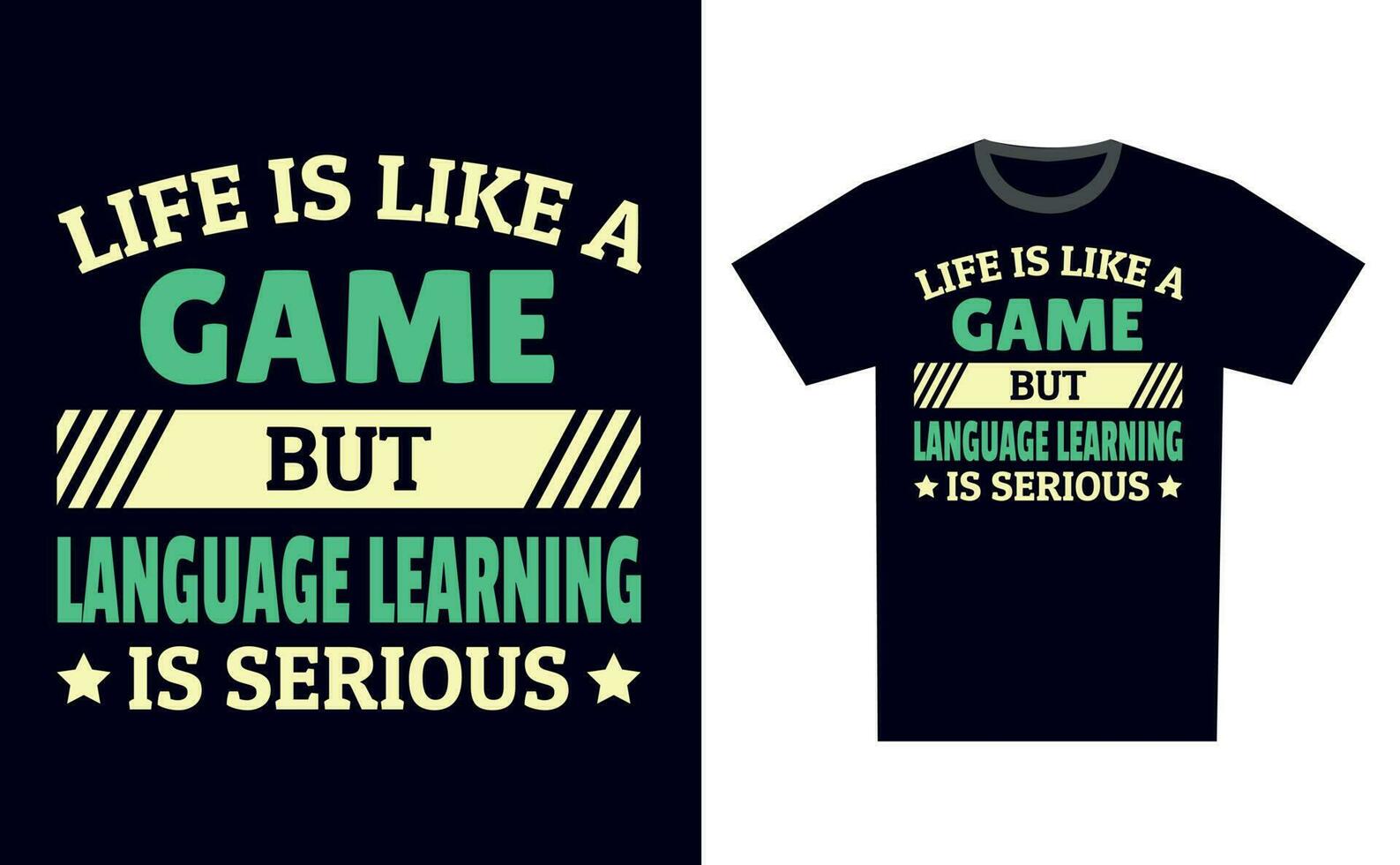Language Learning T Shirt Design Template Vector
