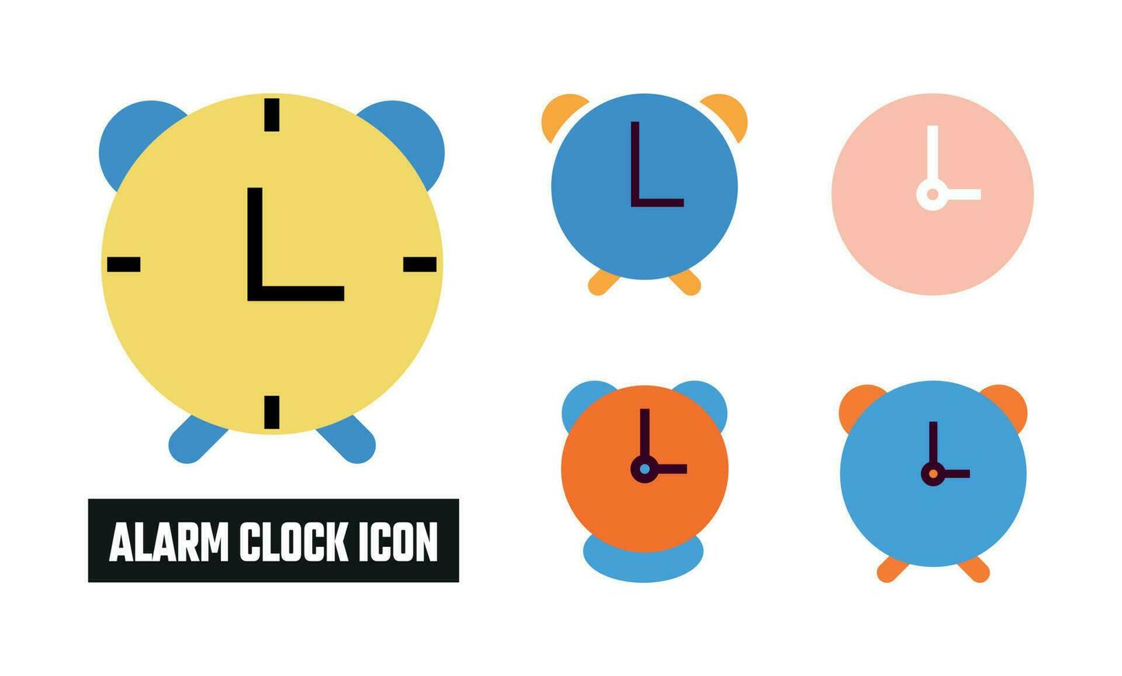 Alarm clock Icon Set Vector Illustration