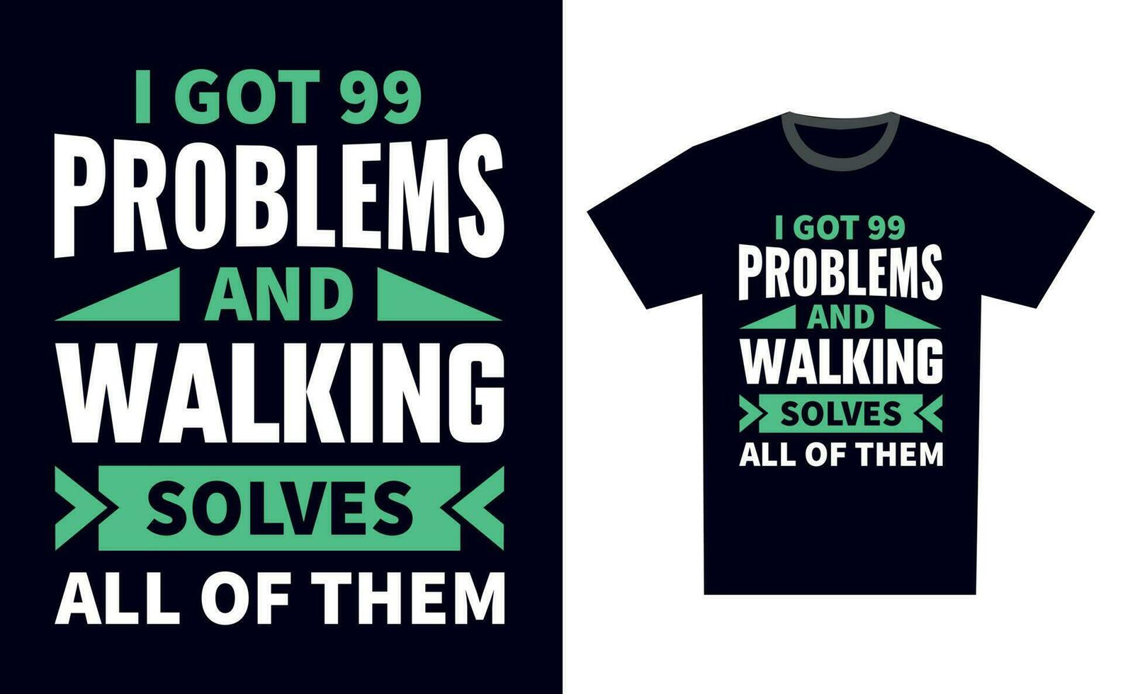 Walking T Shirt Design Template Vector