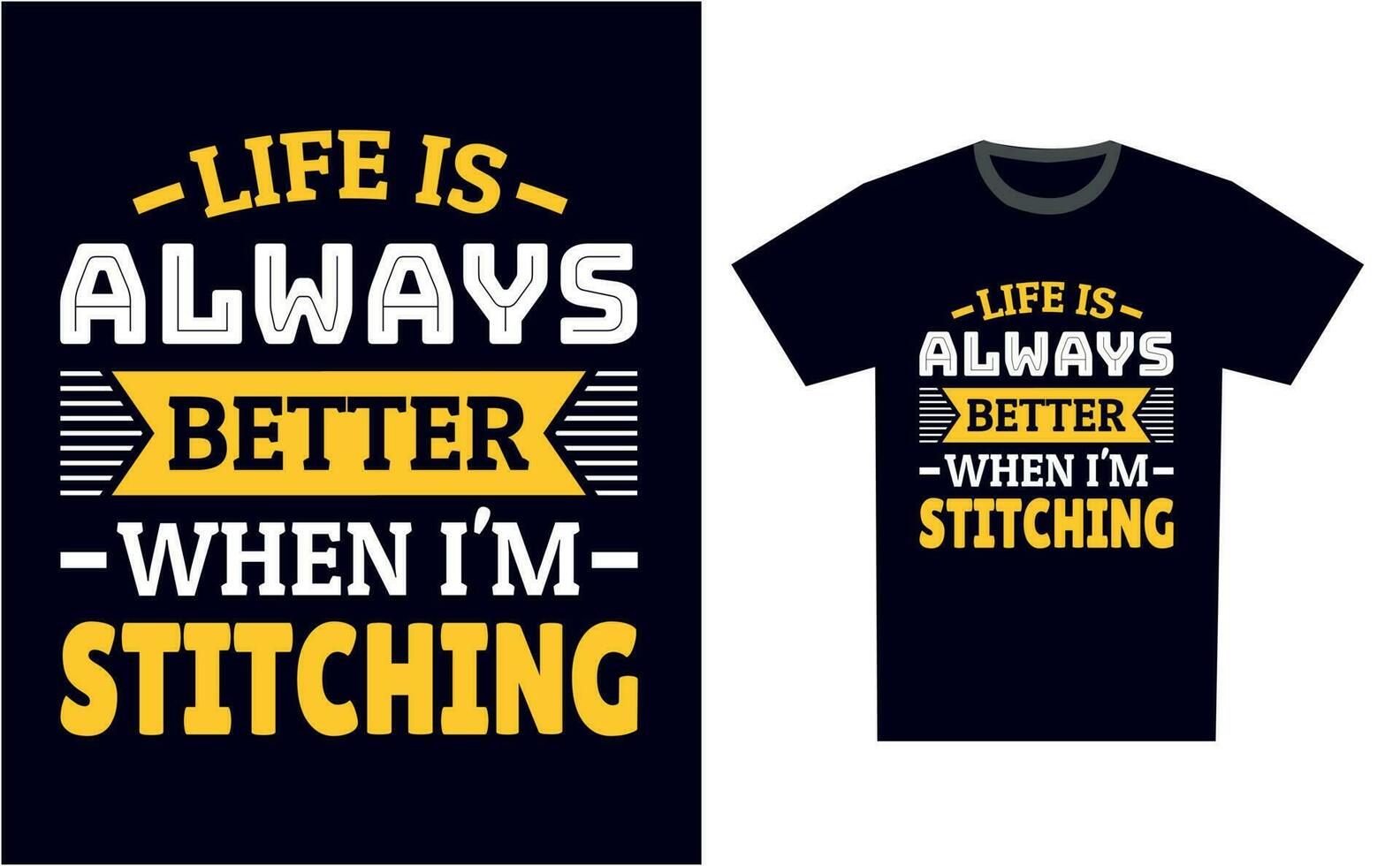 Stitching T Shirt Design Template Vector