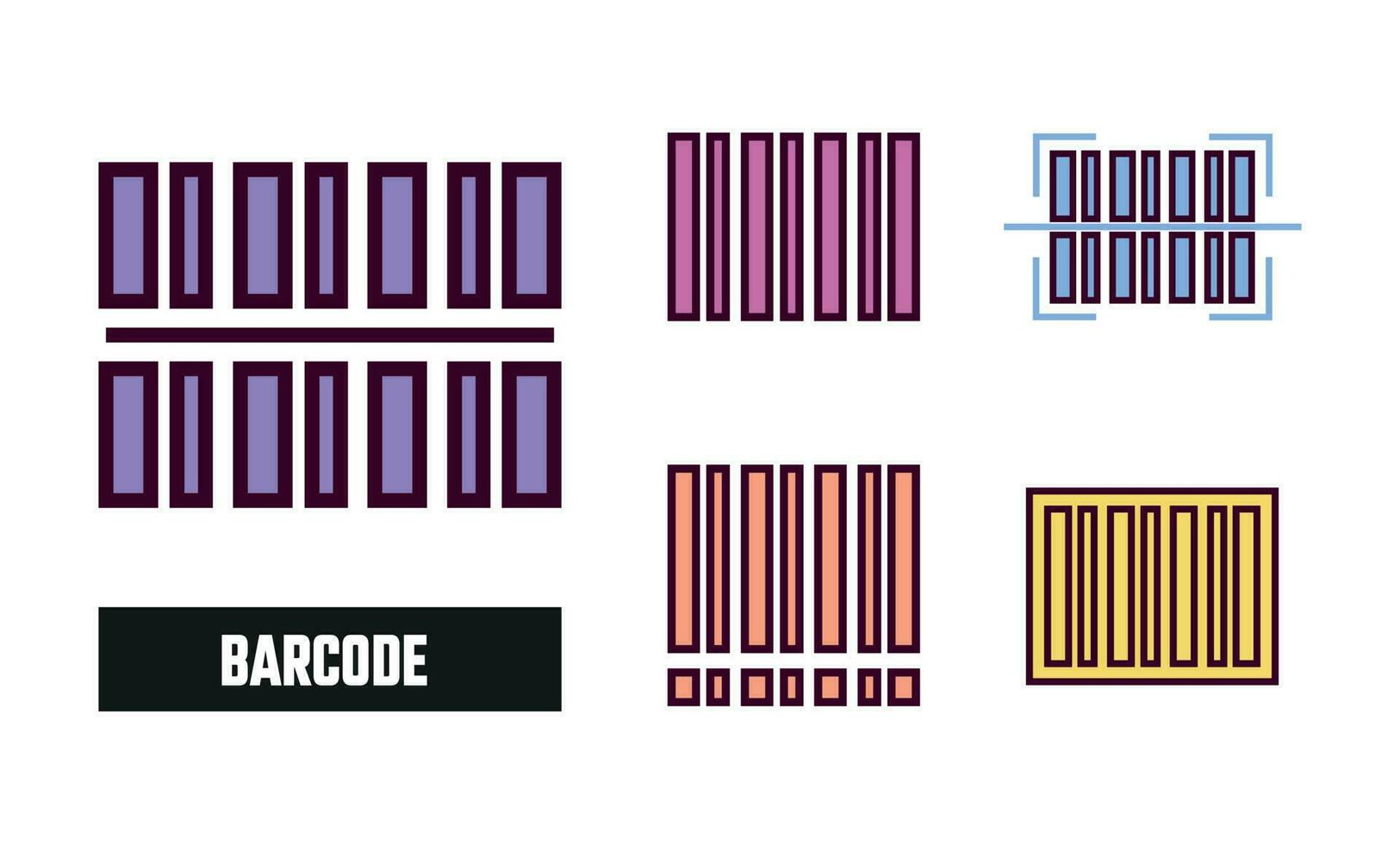 Barcode Icon Set Vector Illustration